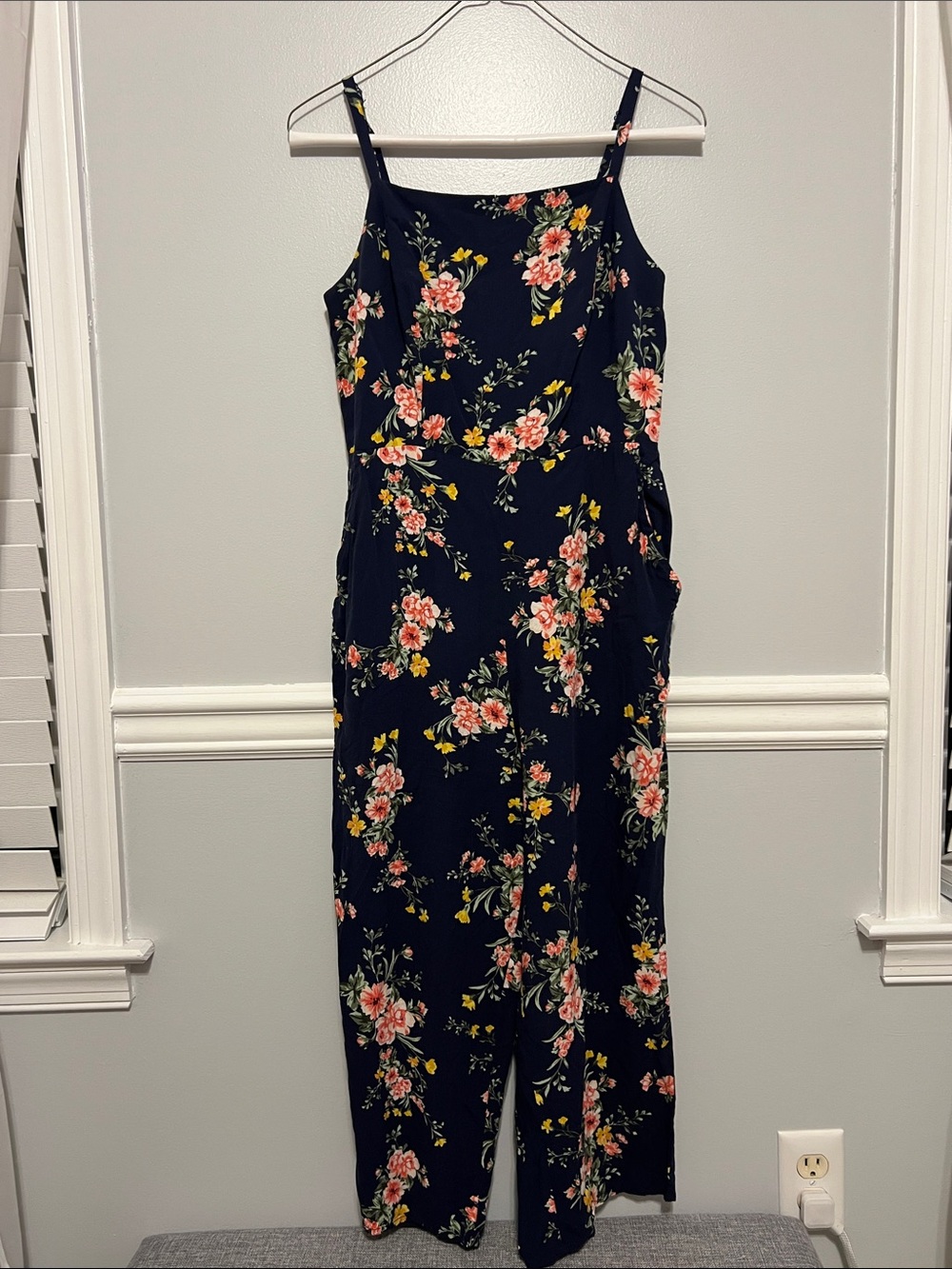 Old Navy Women’s Floral Navy Wide-Leg Jumpsuit